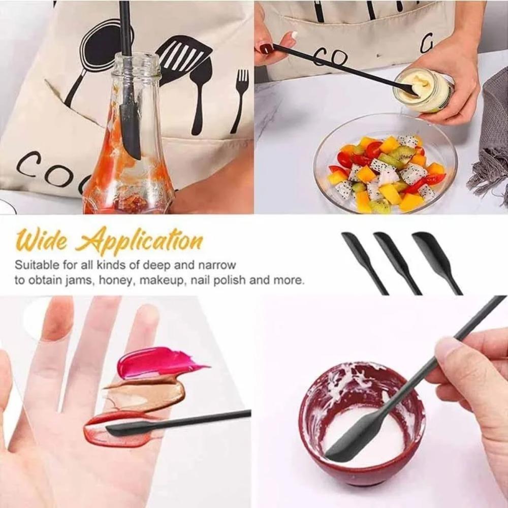 Multifunctional Silicone Scraper Spatula: Kitchen Baking Tool, Non-Slip Cooking Utter, Cosmetic Scoop, Portable Jam Jar Cleaner, No-Residue Dishwasher Safe Design, Effortless & Efficient Dual-Use Scraper, Kitchen Cooking Accessories