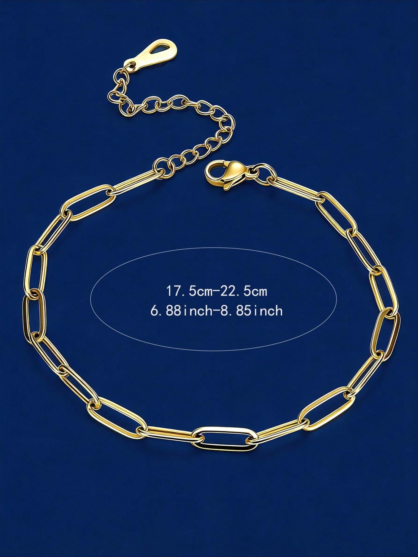 Light Luxury Non-Fading Stainless Steel Bracelet, Classic Paperclip Design, Versatile and Style-Neutral, Elevates Outfit Refinement