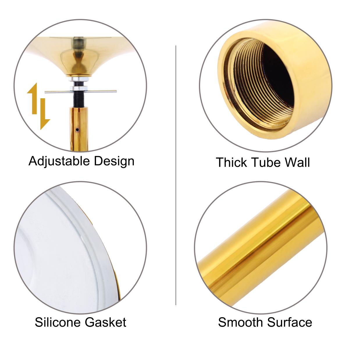 AobtkelDance Pole Spinning Static Dancing Pole Portable Removable for Home Club Bar Gym 86.2-109.8" Height Adjustable  Weight Capacity 440lb Gold