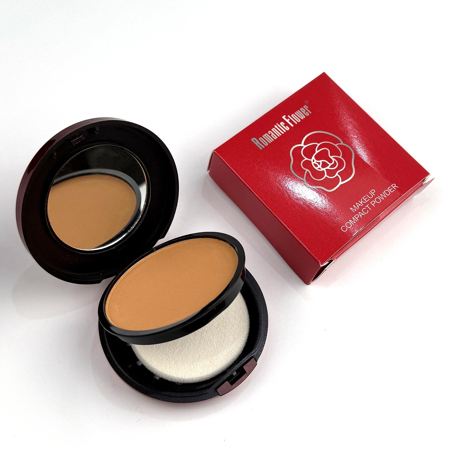 Single Layer Compact with Sponge Applicator, Concealer Contouring All-In-One Step, Natural Long-Lasting Finishing Powder, Face Pressed Powder