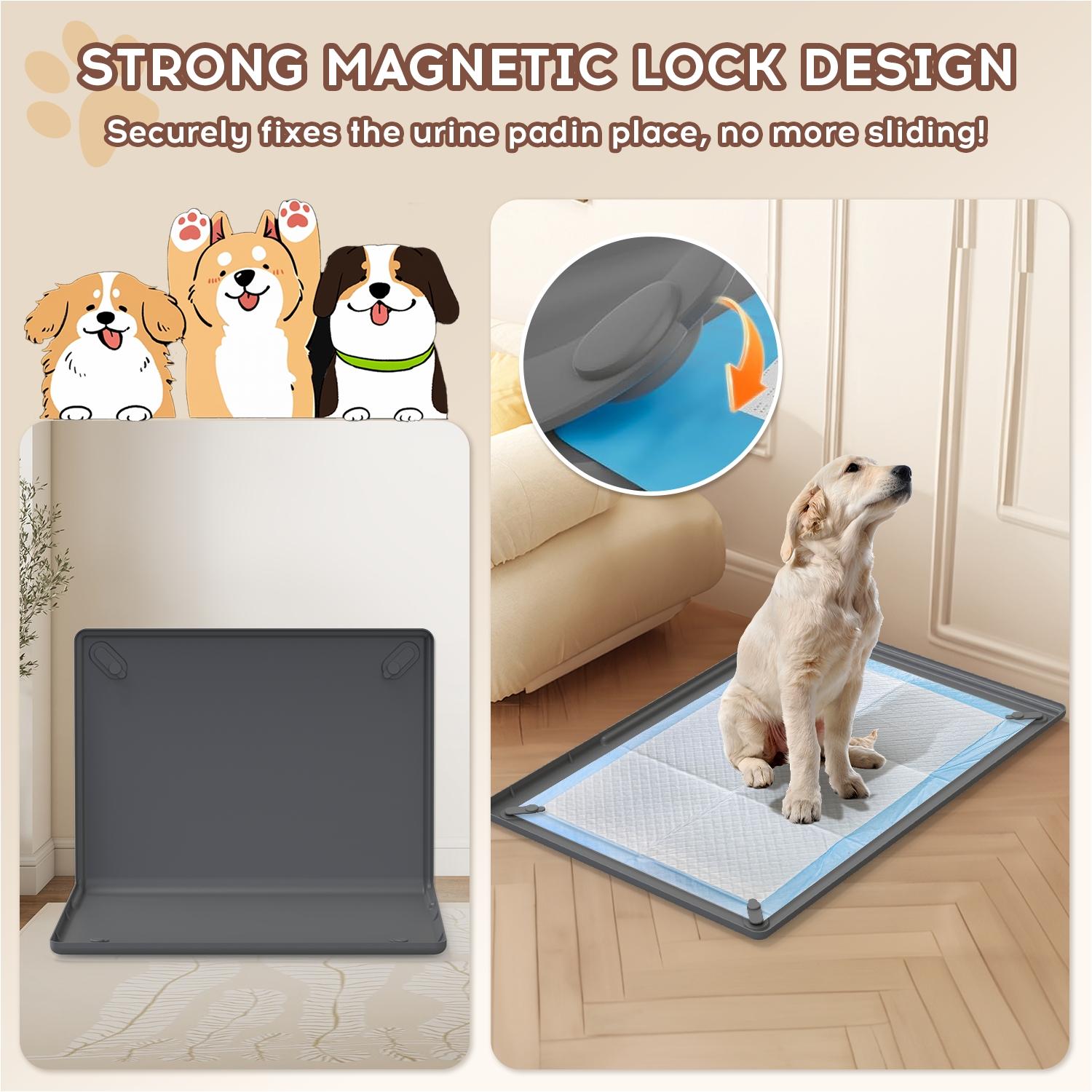 Pet silicone wall urine isolation pad and dog urine changing pad, with aluminum tubes on four sides to fix the wall-urine isolation pad, foldable storage, easy to clean, used to prevent urine leakage and protect the floor