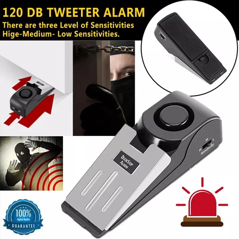 Mini Door Gap Alarm, 120db Anti-Theft Door Stopper, Creative Home Hotel Security Device, Practical Family Safety Tool
