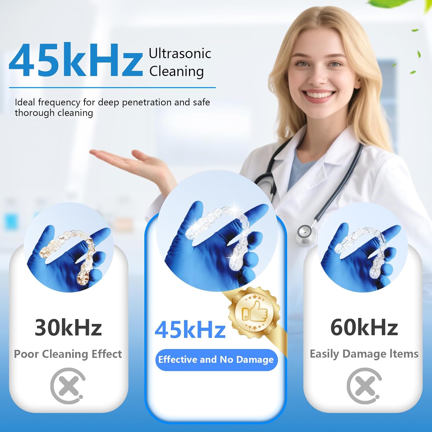 Wazhel Ultrasonic Cleaner for Retainer with UV Light – 45kHz Cleaning Machine for Dentures, Night Guards, Aligners, Toothbrush Heads, Jewelry, Pacifiers & Makeup Brushes – 4 Modes, Digital Timer&200ml Tank