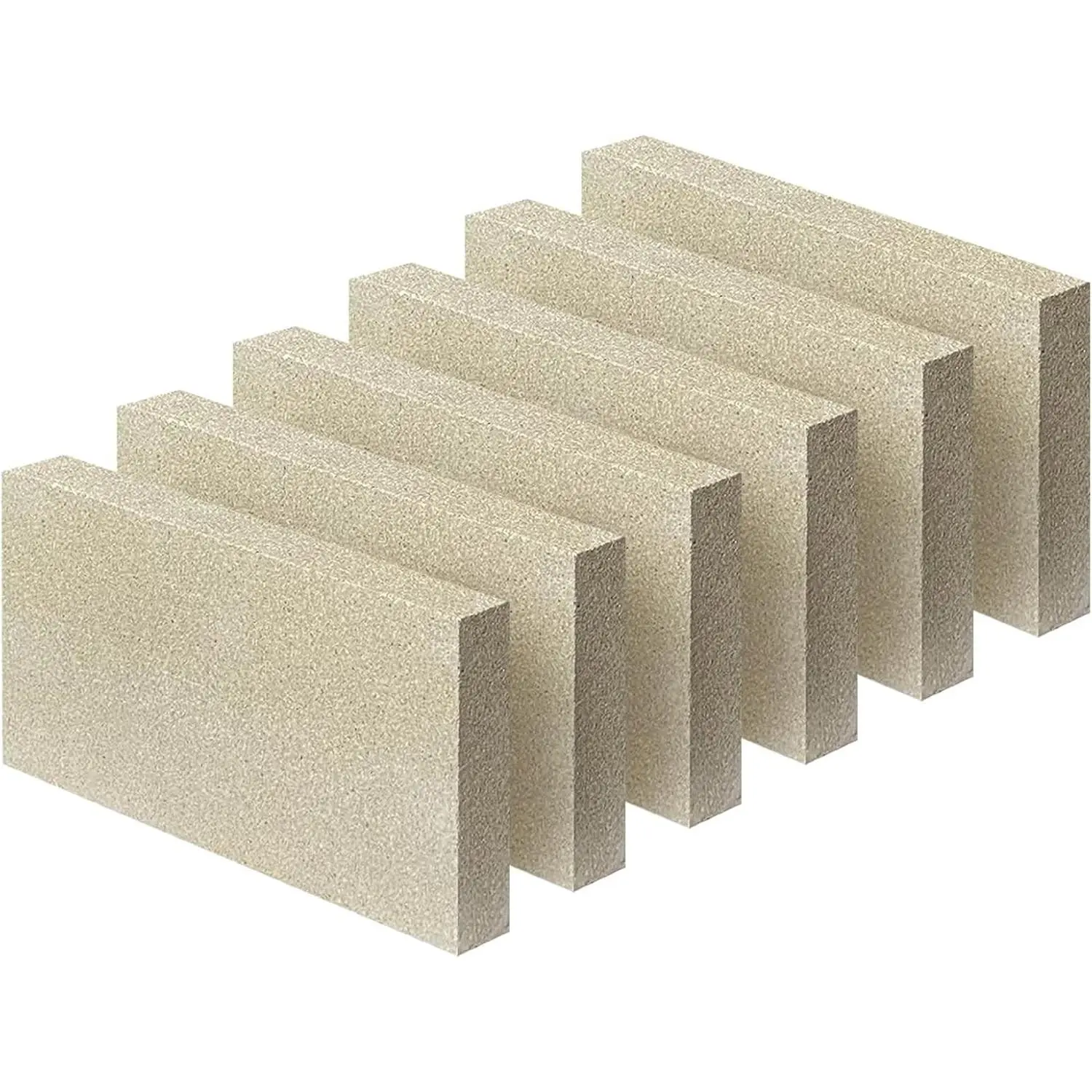 Wood Stove Fire Bricks, 9" x 4-1/2" x 3/4", 6 Pack