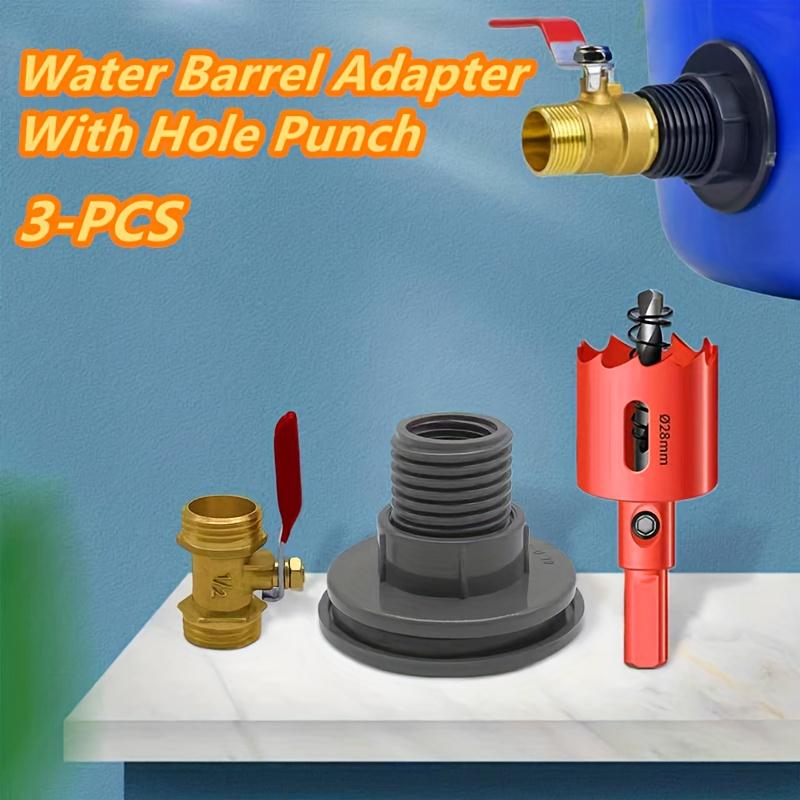 1 set Rainwater Barrel Overflow Kit, Rain Barrel Connection Kit, Rain ...