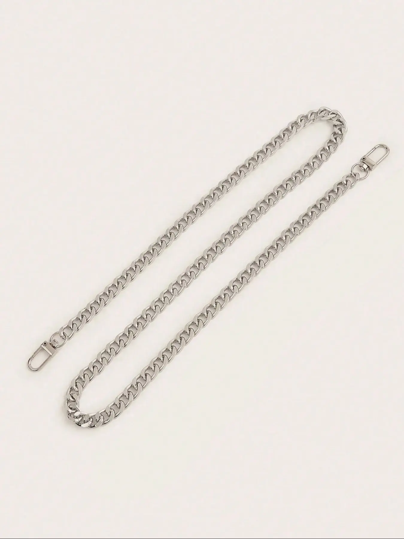 Multi-Size Metal Curb Chain Bag Strap, Silver Color Replacement Shoulder Strap, Removable Adjustable Strap, Detachable Chain Strap, 20-120cm Length, Universal Handbag Accessory, Accessories For Bags