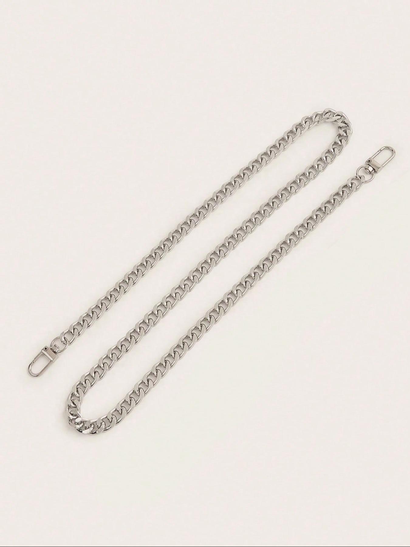 Multi-Size Metal Curb Chain Bag Strap, Silver Color Replacement Shoulder Strap, Removable Adjustable Strap, Detachable Chain Strap, 20-120cm Length, Universal Handbag Accessory, Accessories For Bags