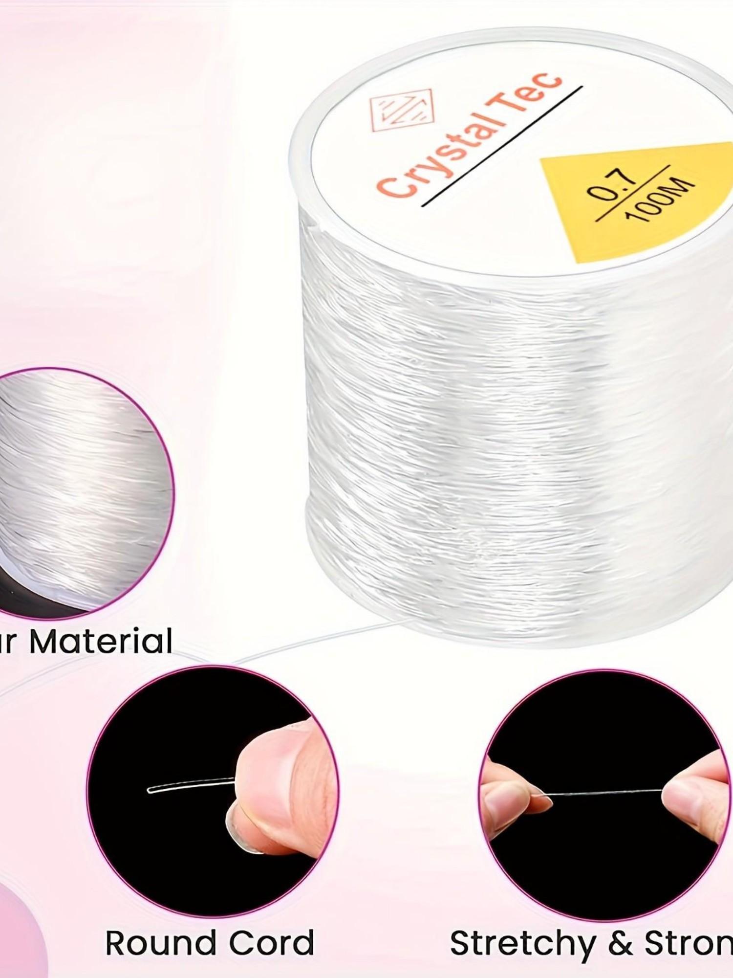 0.7mm/100m Transparent Plastic Elastic Rope, Stretchy Bracelet Crystal String, Ideal for Beading and Jewelry Making Gifts