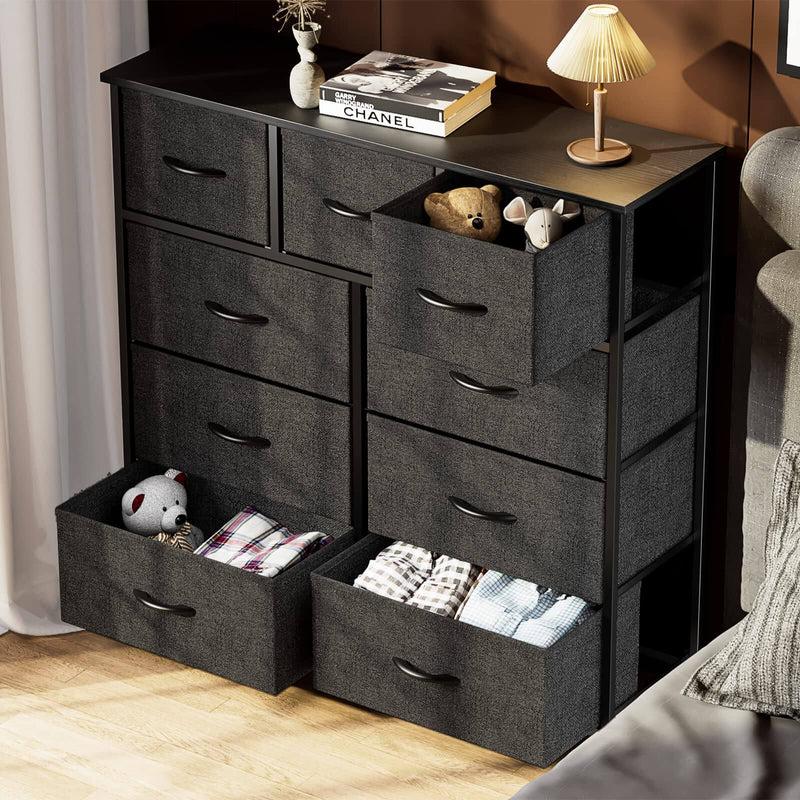 9 Drawer Dresser for Bedroom, Fabric Tall Dressers & Chests of Drawers, Organizer Storage Tower for Bedroom, Living Room, Hallway, Closet, Girls, Bedroom Furniture, Dresser Cabinet, Storage Shelf