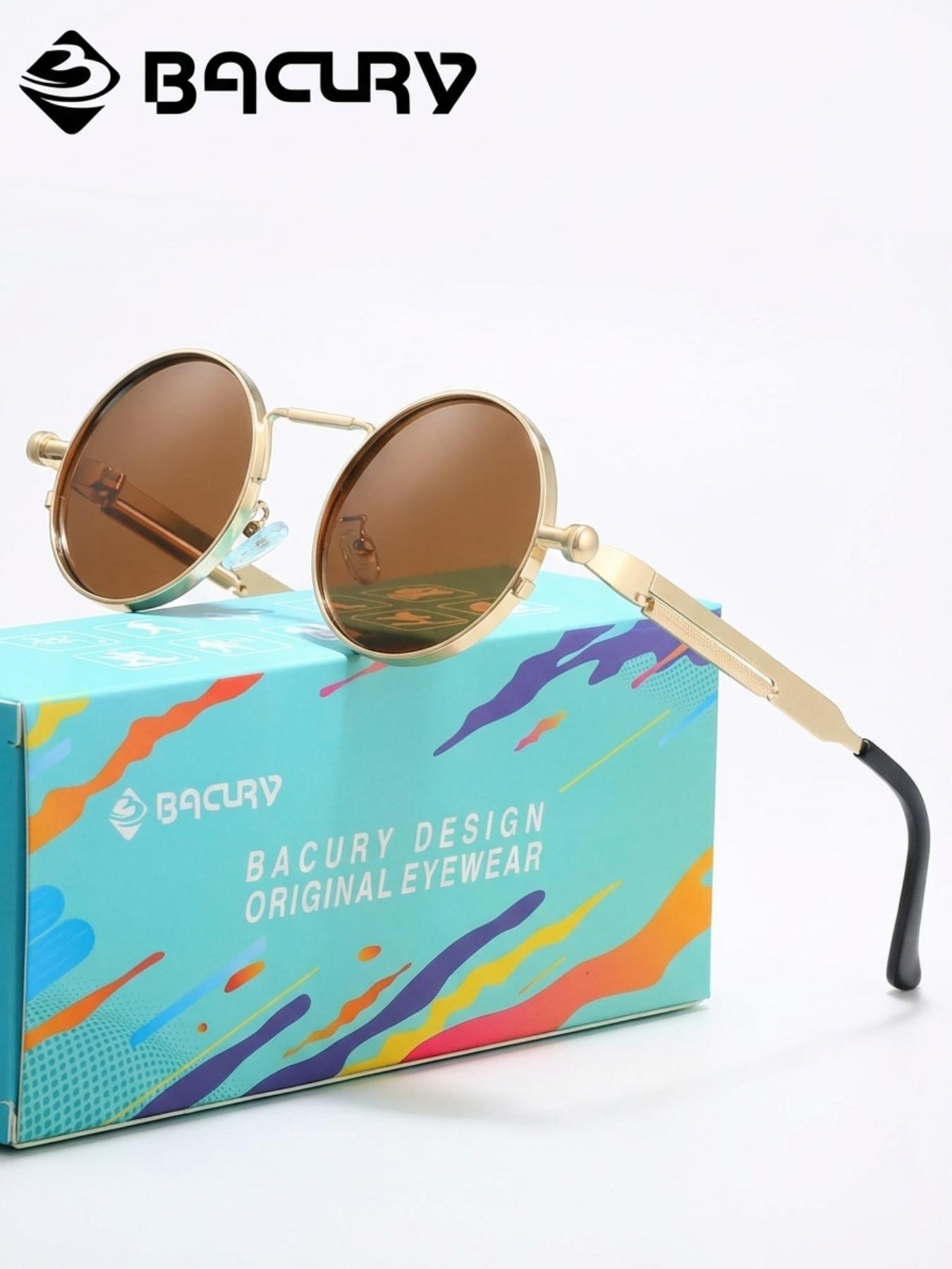 BACURY Classic Oval Polarizer Sunglasses Made Of Stainless Steel For Men And Women, Windproof For Outdoor Travel, Reducing Glare While Driving, Versatile, And Uv Resistant