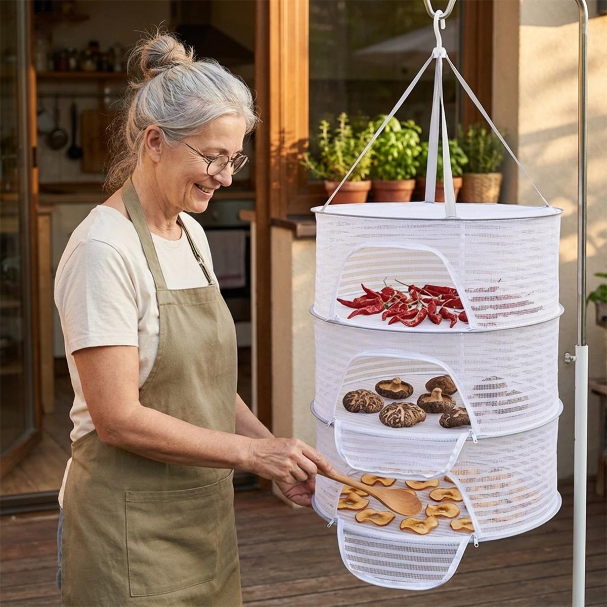 Compact Foldable Rack with Insect-Proof Mesh, Versatile Drying Needs, Ideal for Home Organization, Space-Saving Design