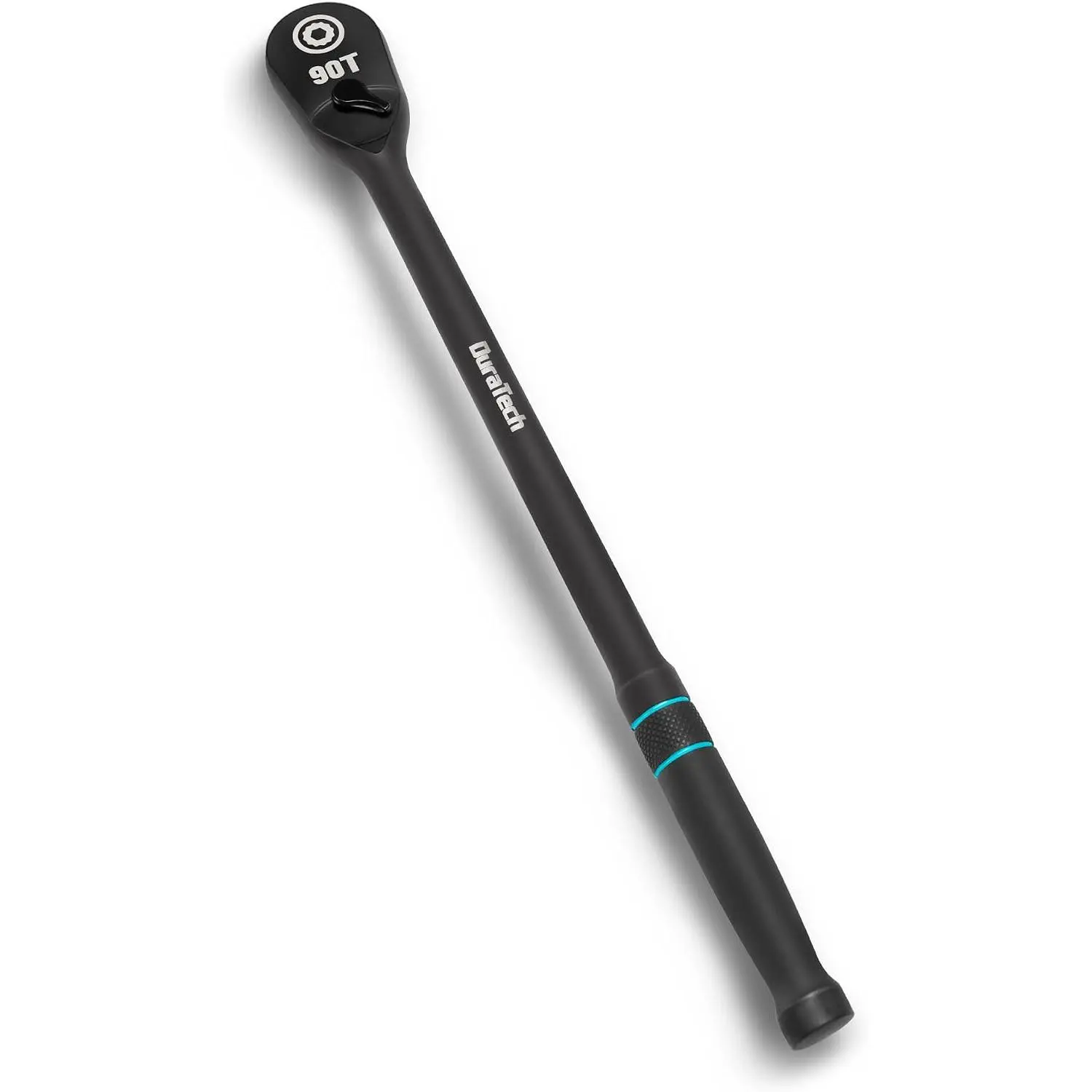 1/2-Inch Drive Long Handle Ratchet Wrench - 90-Tooth CR-MO Dust Teardrop Head, 15" Handle, Reversible CR-V Steel Construction, Black Mn Phosphate Coated Hand Tool with Reversing Gear for Tight Spaces, 1/2" Size