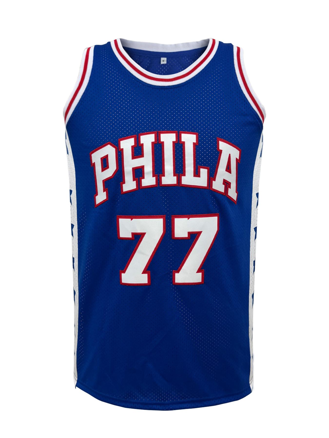 Men's Letter & Figure Embroidered Crew Neck Philadelphia 77 Basketball Jersey,Loose Casual Breathable Comfortable Sleeveless Sports Jersey for Outdoor Training,Basketball Clothing for Unisex,Basketball Shirt