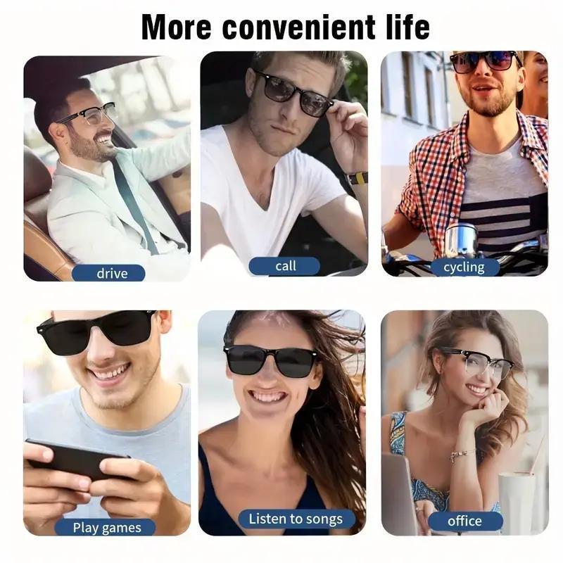 Smart Glasses with Wireless Earbuds for Music and Calls, Creative Bluetooth-compatible Sports Sunglasses, Multifunctional Smart Glasses, Multifunctional Audio Sunglasses, Perfect Sunscreen Gift