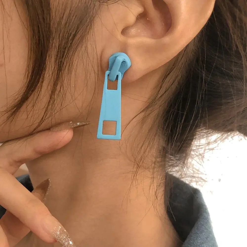 Personality Zipper Stud Earrings Fashion Jewelry For Women Unusual Earrings 2026 Geometry Ear Ring Pop Hip Hop Piercing Jewelry