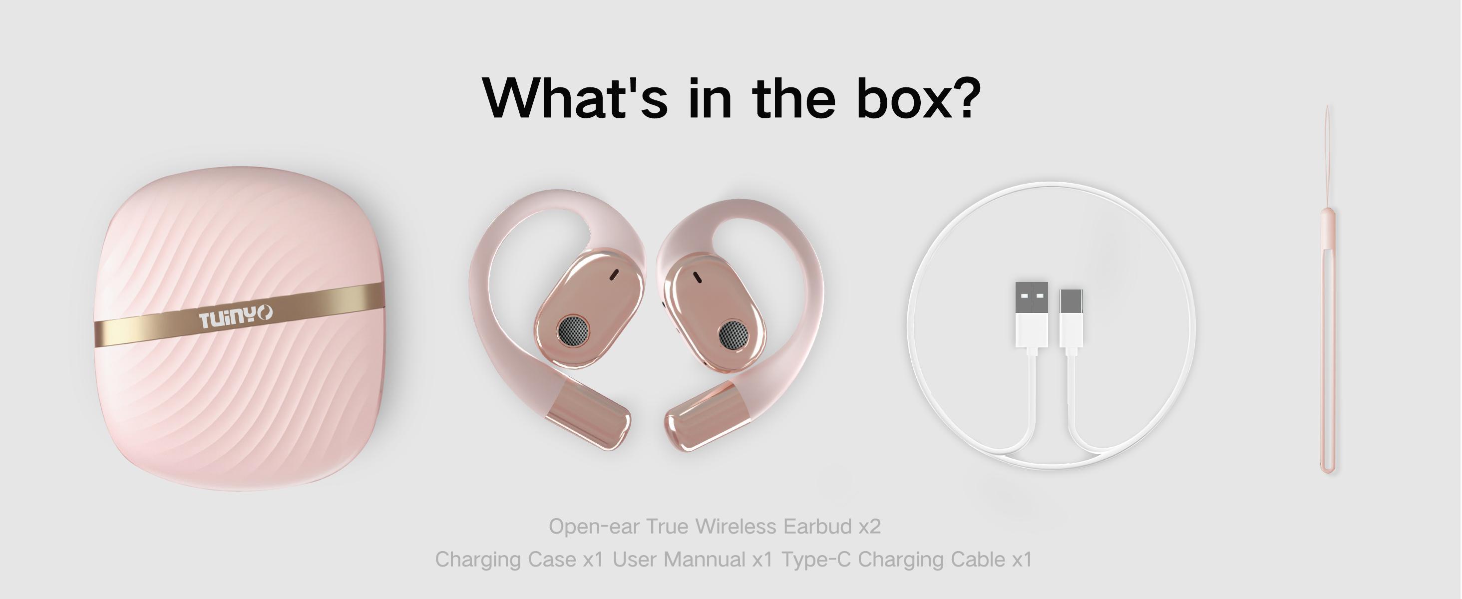 Open Ear Headphones ,True Wireless Earbuds With Bluetooth V5.4，Fast Charging,35Hrs Playtime, Waterproof for Sports, Driving, Office Headset Long Battery Life