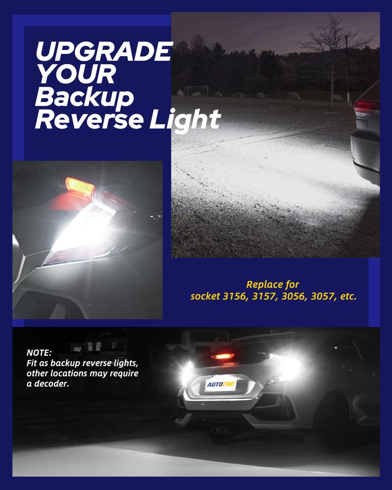 AUTOONE 3157 LED Bulb White, 3156 3057 4157 LED Reverse Light Bulbs Super Bright for Back Up Reverse Tail Brake Parking Lights, Pack of 4 AUTOONE 3157 LED Bulb White, 3156 3057 4157 LED Reverse Light Bulbs Super Bright for Back Up Reverse Tail Brake Parking Lights, Pack of 4