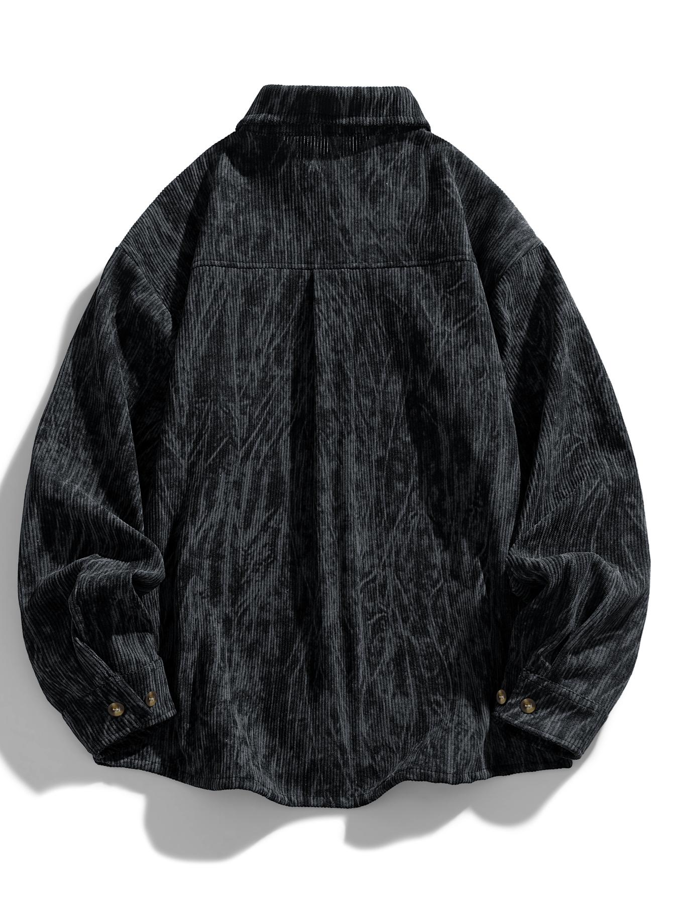 Shirt Jacket For Men American Vintage Casual Fashion Racing Style Letter Print Trendy Top