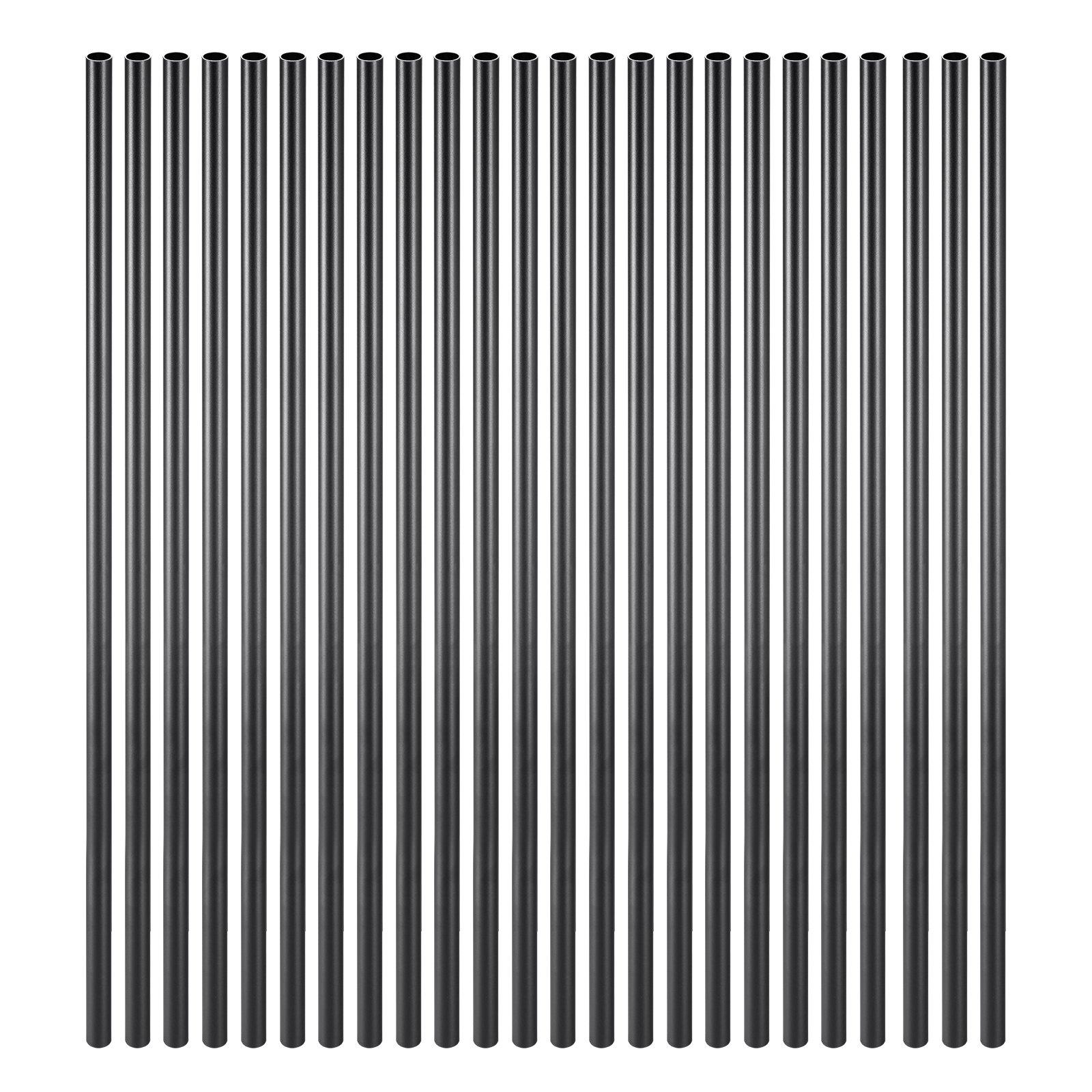 VEVOR Staircase Balusters 101 Pack, 32 In Aluminum Stair Balusters, 3/4 In Water-Proof Round Metal Spindle Railing, Hollow Deck Railing with Rail Caps Screws for Stairs, Porch, Patio, Fence, Black