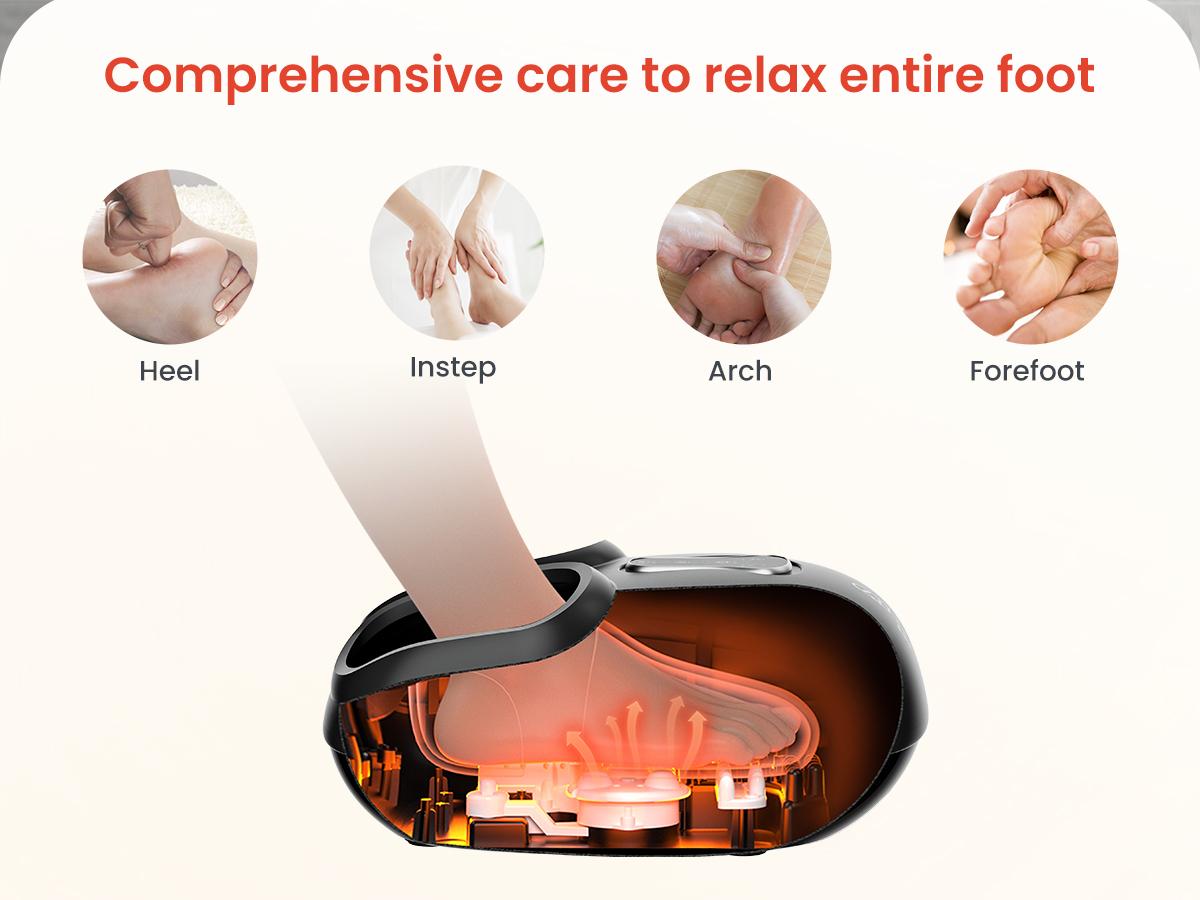 COMFIER FSA HSA Eligible Foot Massager with Remote Control,Pause Function,feet Massager with Heat,Compression,shiatsu Foot Massage for Neuropathy,Plantar Fasciitis,Gift for Men