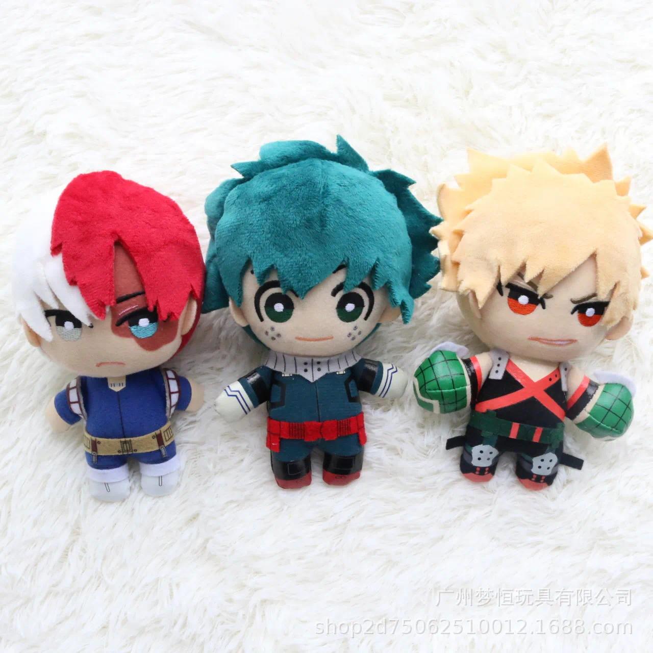 10/20cmAnime Midoriya Izuku Bakugou Katsuki Todoroki Shoto Plush Keychain Figure Cosplay Cartoon Accessories Props