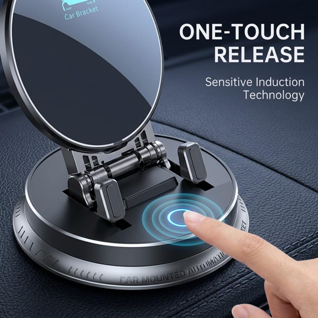 Auto-Sensing Infrared Car Wireless Charging Wireless Charger Mount, Nano-Silicone Anti-Scratch Base, 360° Rotatable Universal Phone Holder for Car Vents & Dashboard, Mini Luxury Navigation Bracket for Home & Office, Mountable Charging Accessory
