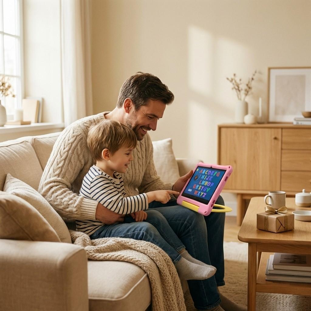 10.1 Inch Android Tablet for Kids Ages 3-12, Home Use, Movies, Internet, Wireless Connection, Games, Music, Educational Apps, Holiday Gift