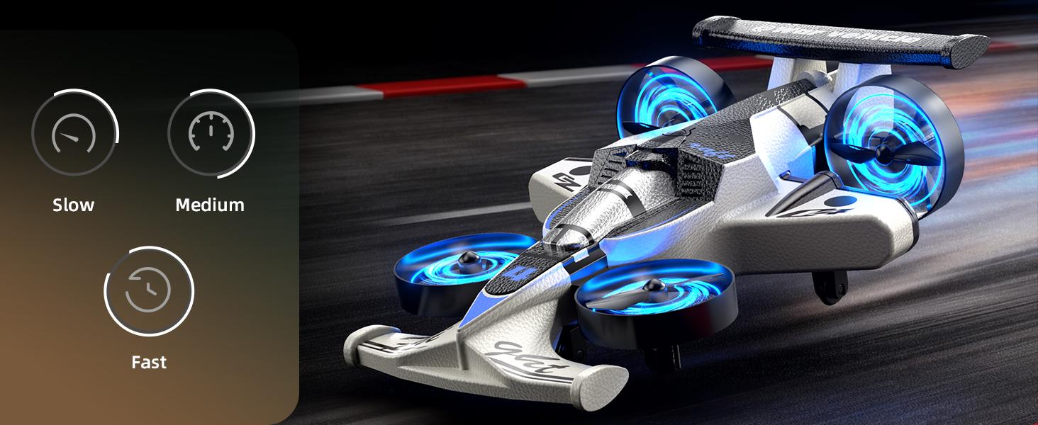 Remote control airplane and car toys, suitable for children aged 4, 6, 8, 10 and 12. 2-in-1 foam remote control plane & car, jet mini drone, stunt racing car & airplane toys. Ideal for boys aged 4–9 and beginners, playable indoors and outdoors,