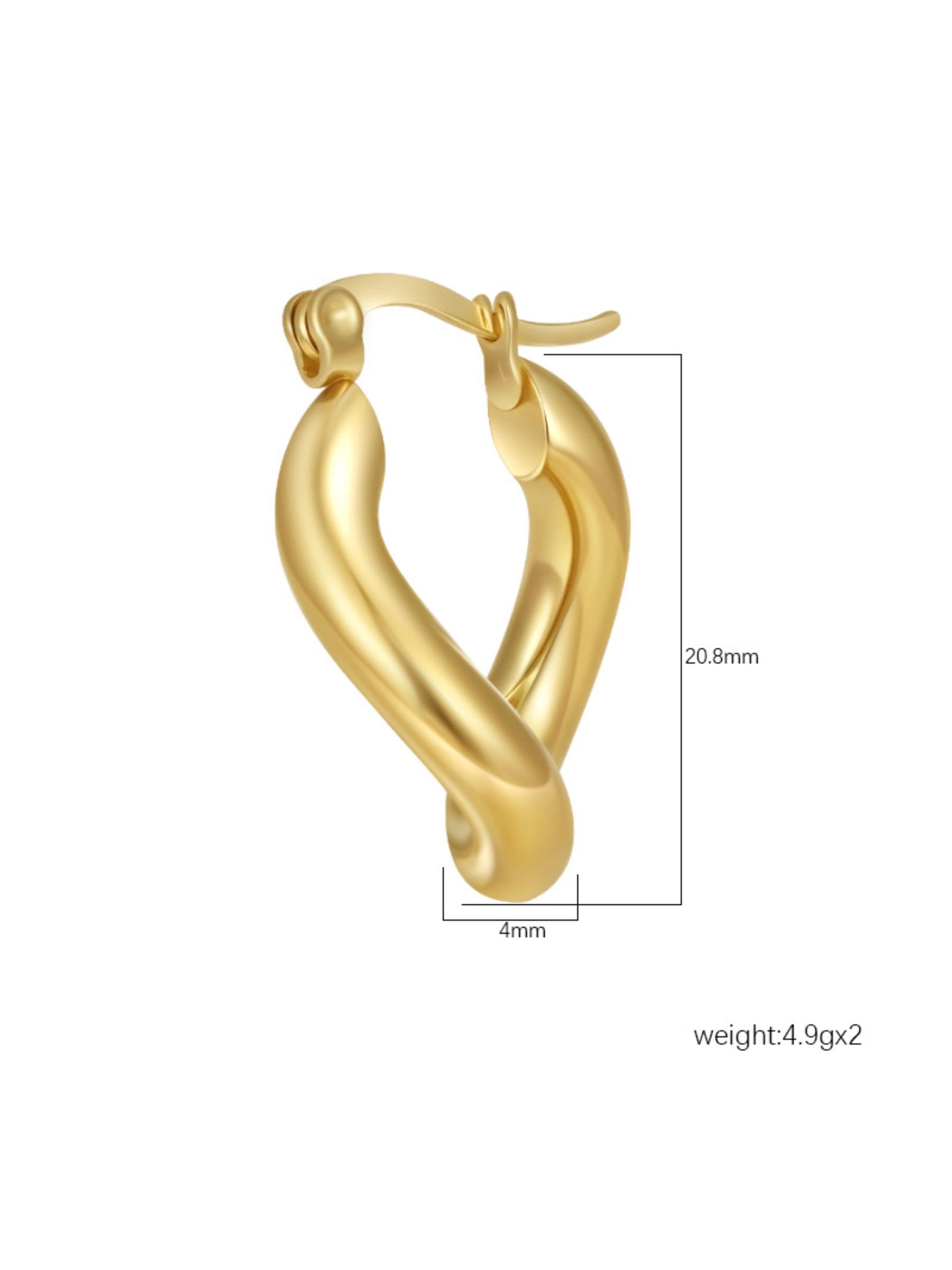 European and American fashion trend stainless steel earrings for women, plated with light luxury and high-end texture, irregular geometric earrings