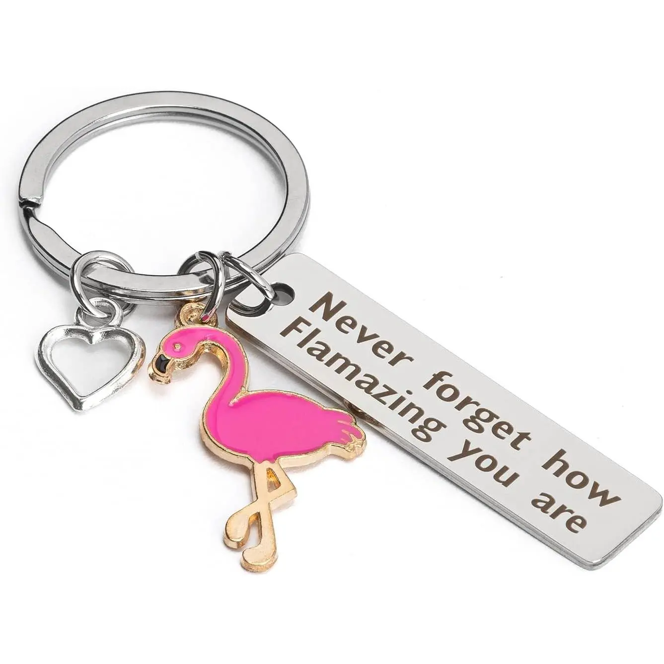 Flamingo Keychain, Inspirational Motivational Gift for Women - Get Well Soon & Cheer Up PresentGift