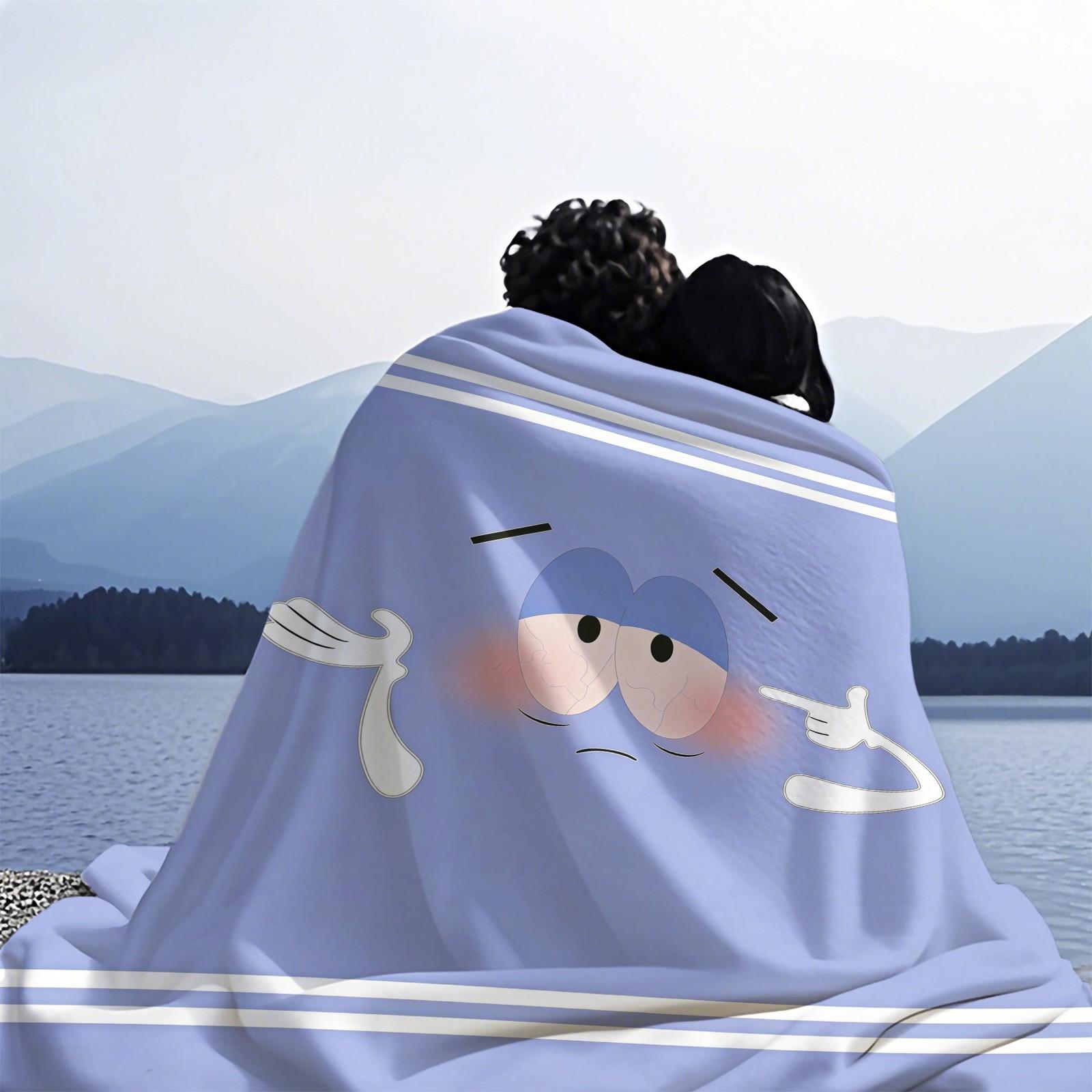 Towelie South Park Throw Blanket, Cute Cartoon 420 Themed Cozy Fleece Blanket, Funny South Park Character Blanket for Sofa Bed, Ideal Gift for South Park Fans