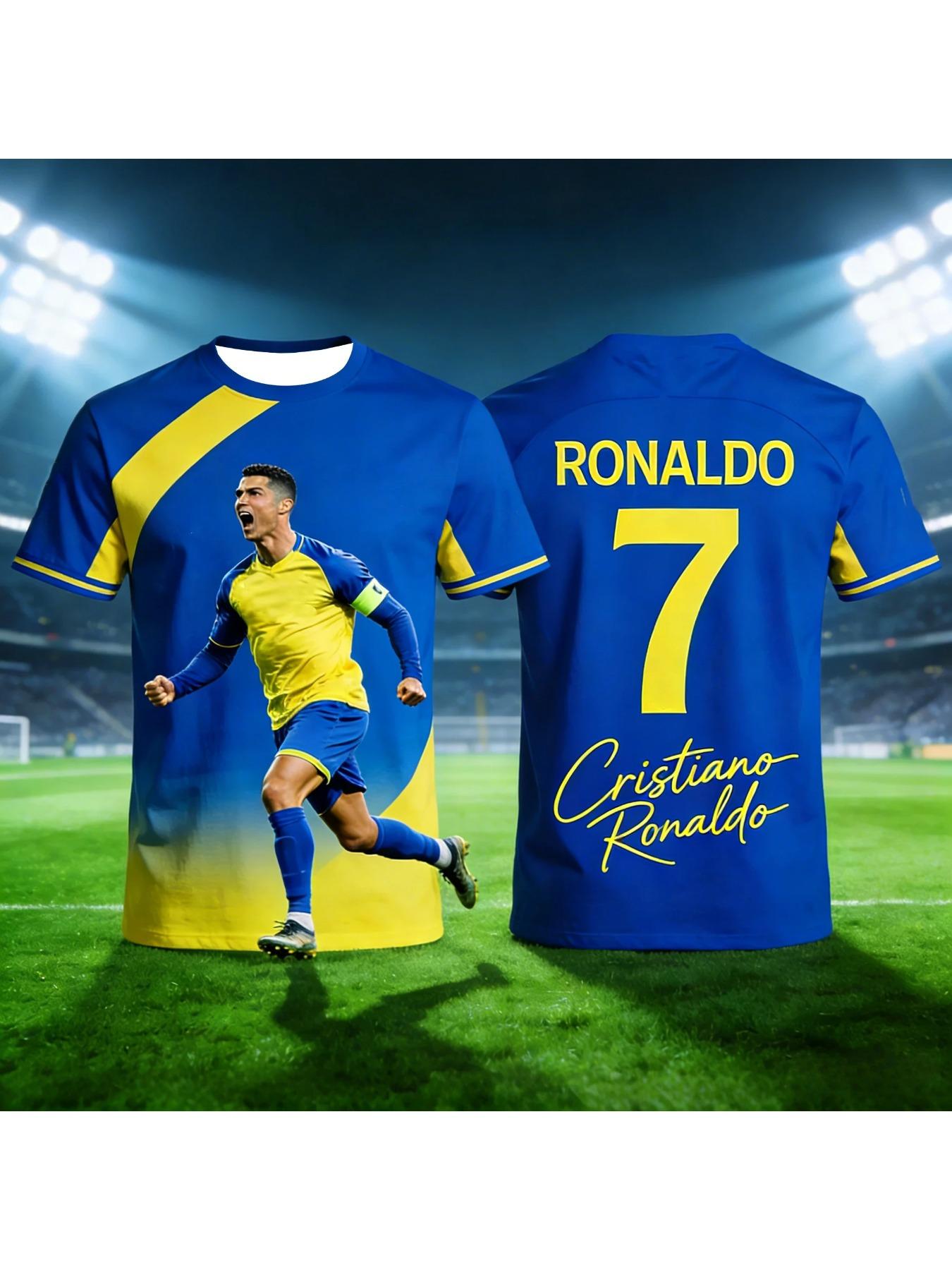 Ronaldo 3D printed football jersey - unisex, breathable T-shirt for summer sports