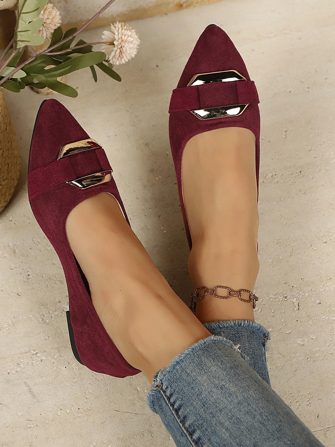 Women's Soft Sole Pointed Toe Shoes, Sexy Fashion Trendy Large Size Flat Korean Style Versatile Low Ankle Shoes, Casual Textile Upper