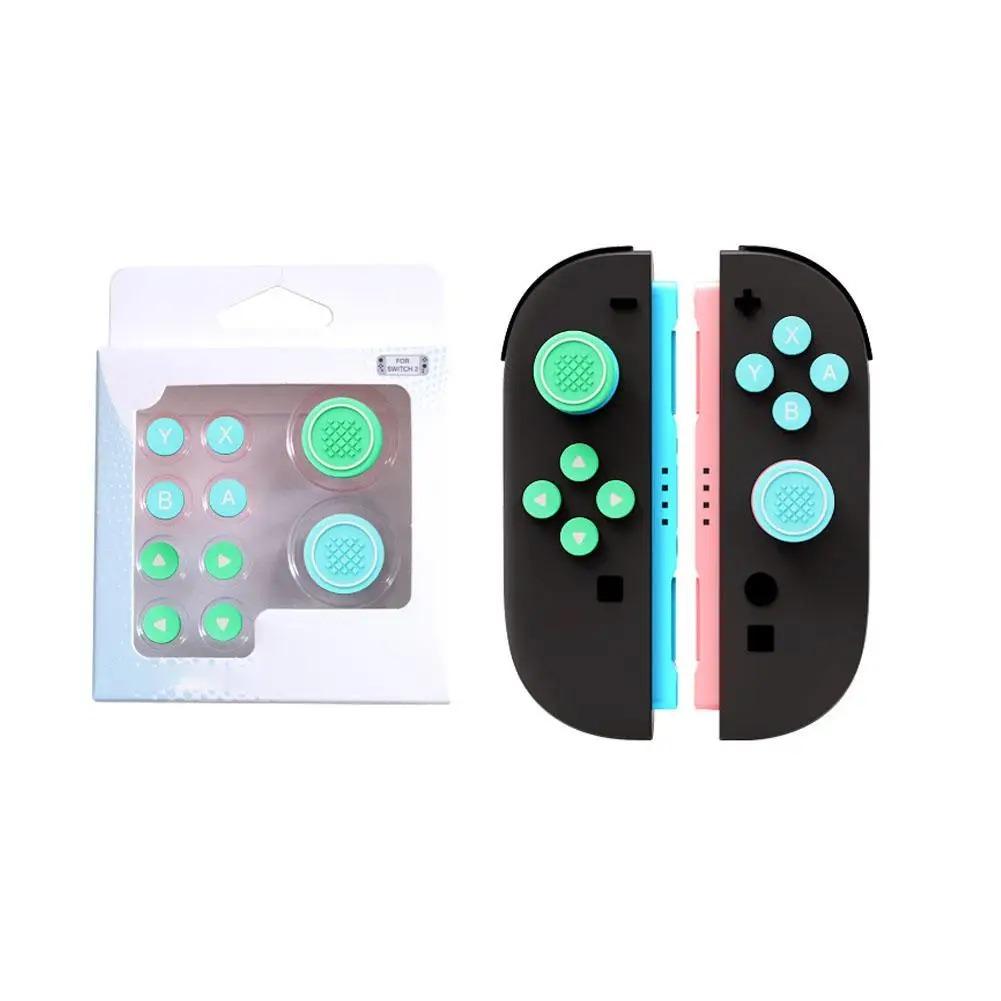 For Switch 2 Button Grips Caps Joystick Thumbsticks Cap+button Sticker Set Silicone Material Button For Switch2 Accessories
