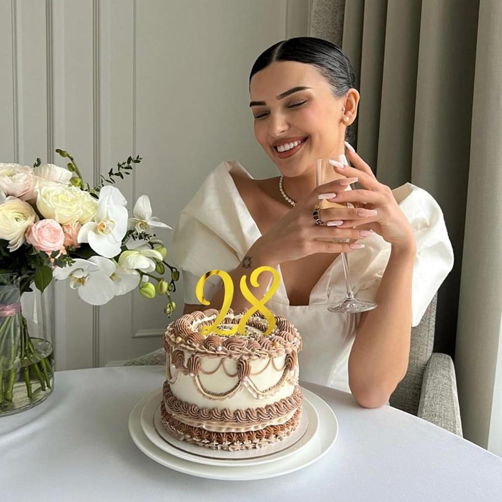 Upgrade Version Cake Decoration, 0-9 Years Birthday Cake Decorations, Reusable, Suitable for All Ages Wedding Celebration Party Supplies