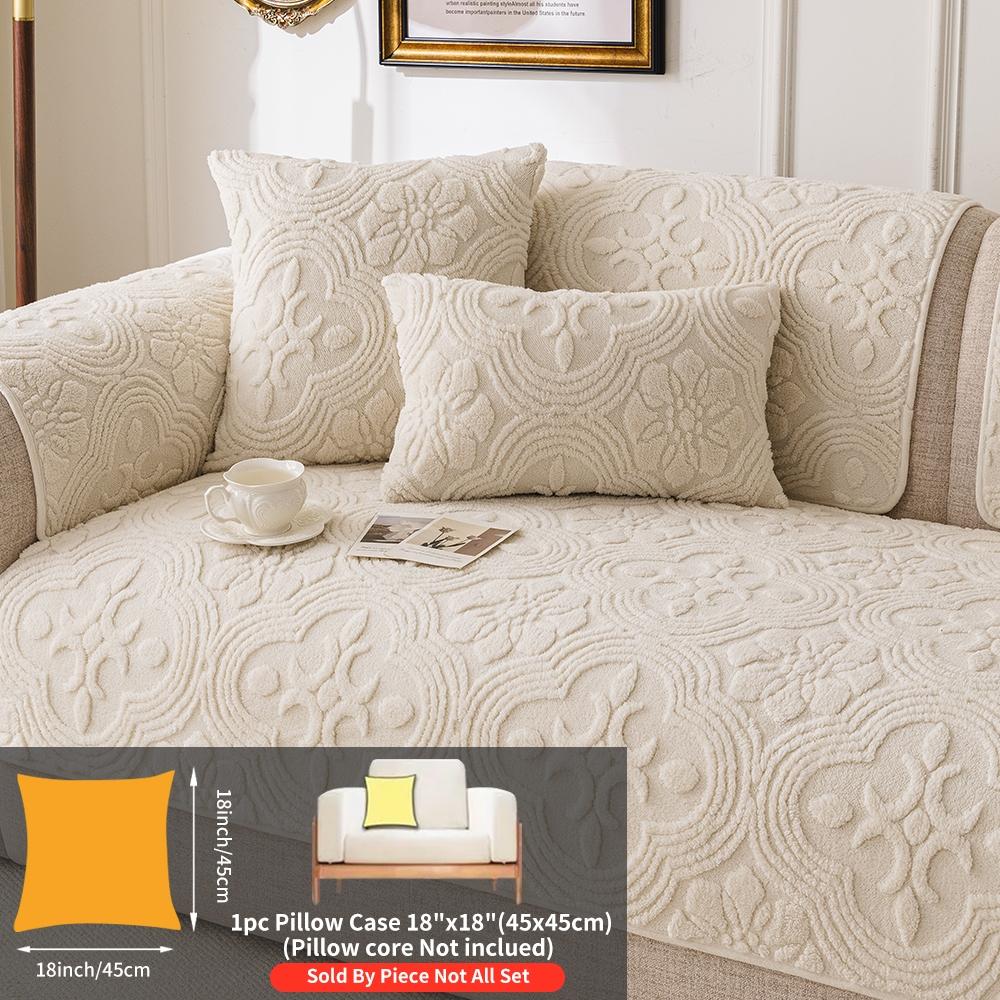 Comfortable Peony Pattern Sofa Cushion, Thick Soft Pet Friendly Couch Protector, Non-Slip Plush Chair Cover for Living Room Bedroom Office Decor, Sofa Couch Covers