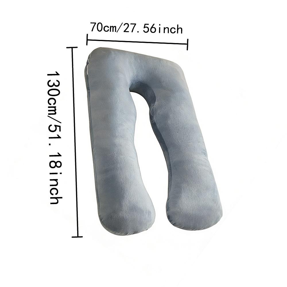 1 piece/kit Long U-shaped luxury all-encompassing embrace support pillow, British made, a comfortable sleep aid for pregnant women, ideal for back and side support.
