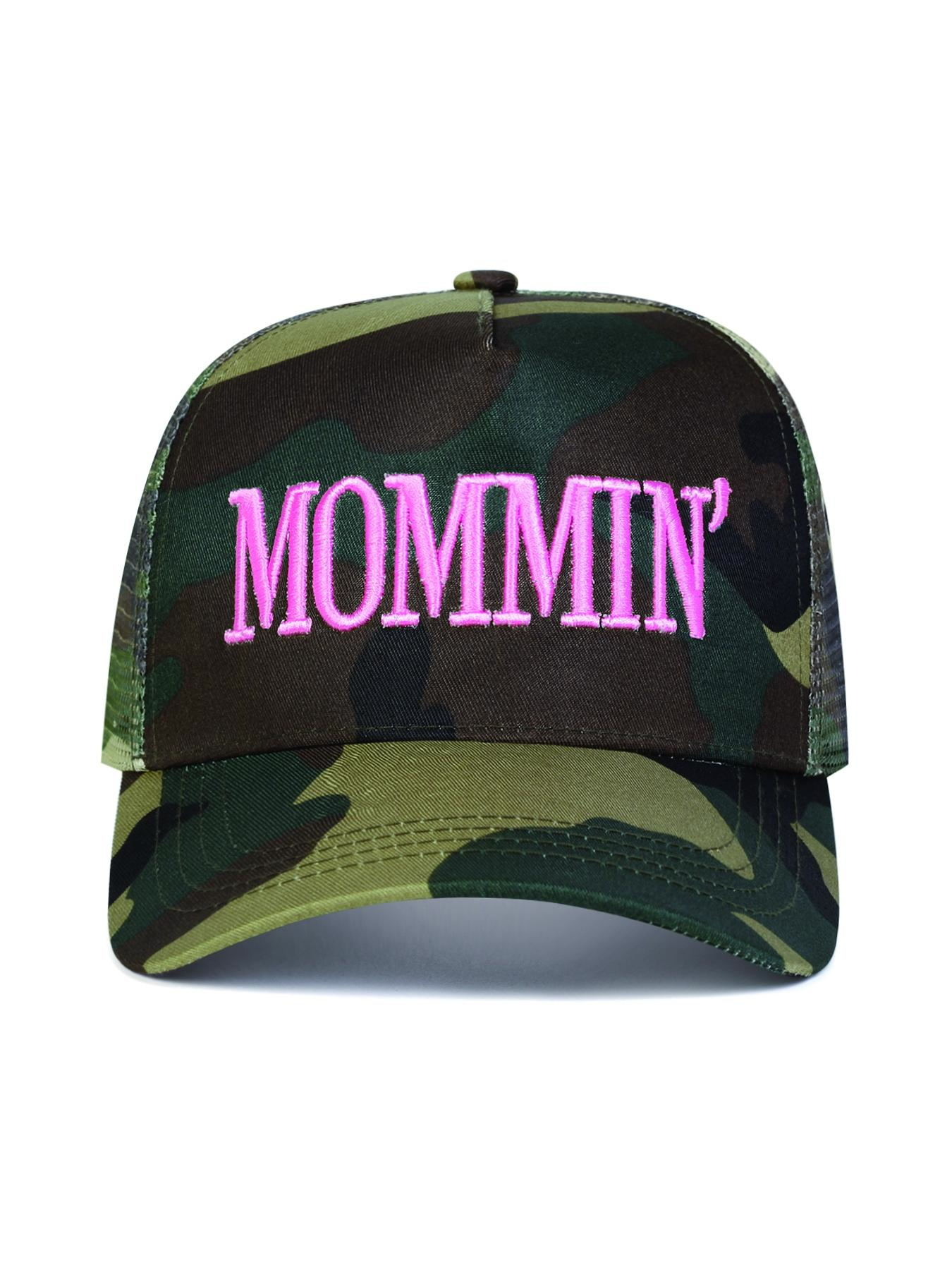 Unisex Mommin Baseball Cap, Dome Mesh Cap, Adjustable Woven Sun Protection Hat, Casual Outdoor Travel Beach Vacation Headwear for Men Women