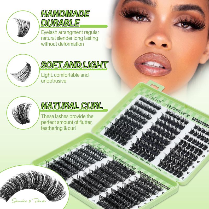 Lashsun 368pcs D Curl Eyelashes 6 Styles 10-18mm Mixed Length, Slender & Dense, Soft and Comfortable, Long-Lasting, for Daily Life