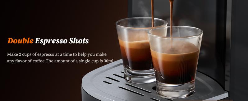 Espresso Coffee Maker Machine, 20 BAR Professional Espresso Maker with Milk Frother Steam Wand, 40-1/2 Oz Removable Water Tank, PCB Temperature Control, Compact Coffee Machine for Cappuccino, Latte,1350W