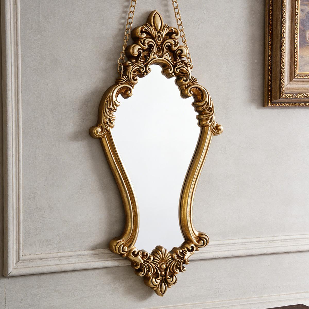 European Vintage Wall Mirror, Resin Hand-Painted Makeup Mirror, Home Decor Art, Bathroom, Vanity, Gift, Photography Prop