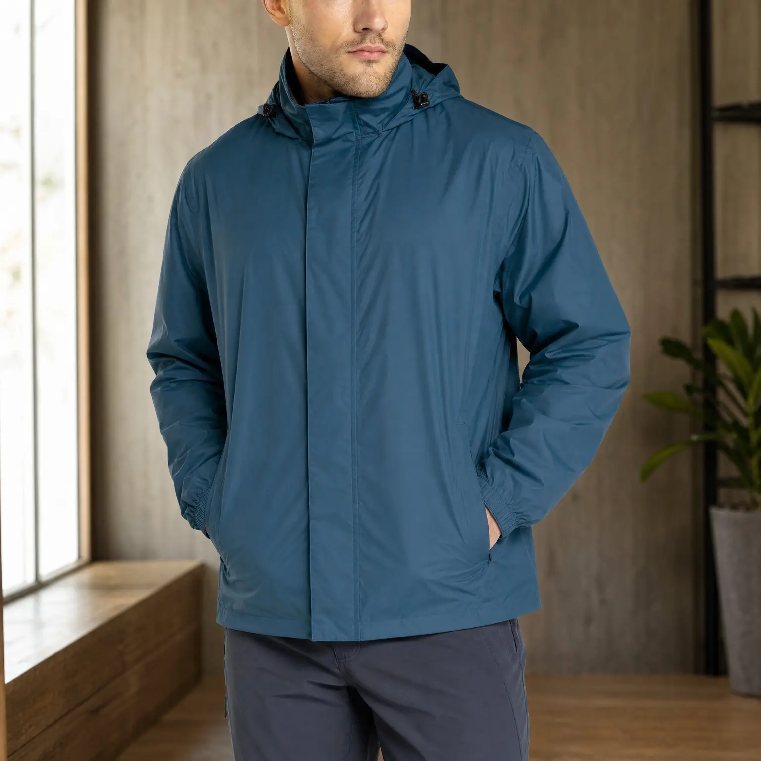Men's Packable Lightweight Waterproof Golf Rain JacketGift