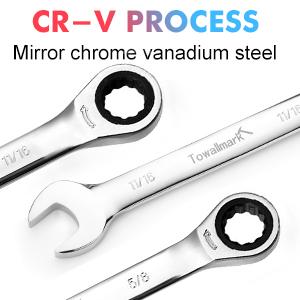 【GARVEE】 Ratcheting Wrench Set 20 PCS SAE 1/4"-3/4", Metric 6-19mm, Flex Head 72-Tooth, Chrome Vanadium Steel, Includes Storage Bag Hand Tools Metal Heavy Duty