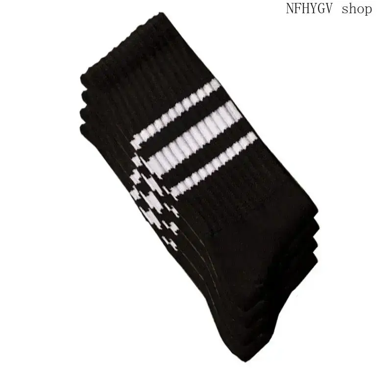 4 Pairs - White Stripes