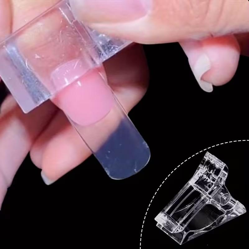 10pcs Acrylic Nail Clip Transparent Gel Quick Building Nail Tips Clips Fingernail Extension UV Clamps Manicuring Art Builder Tools Set