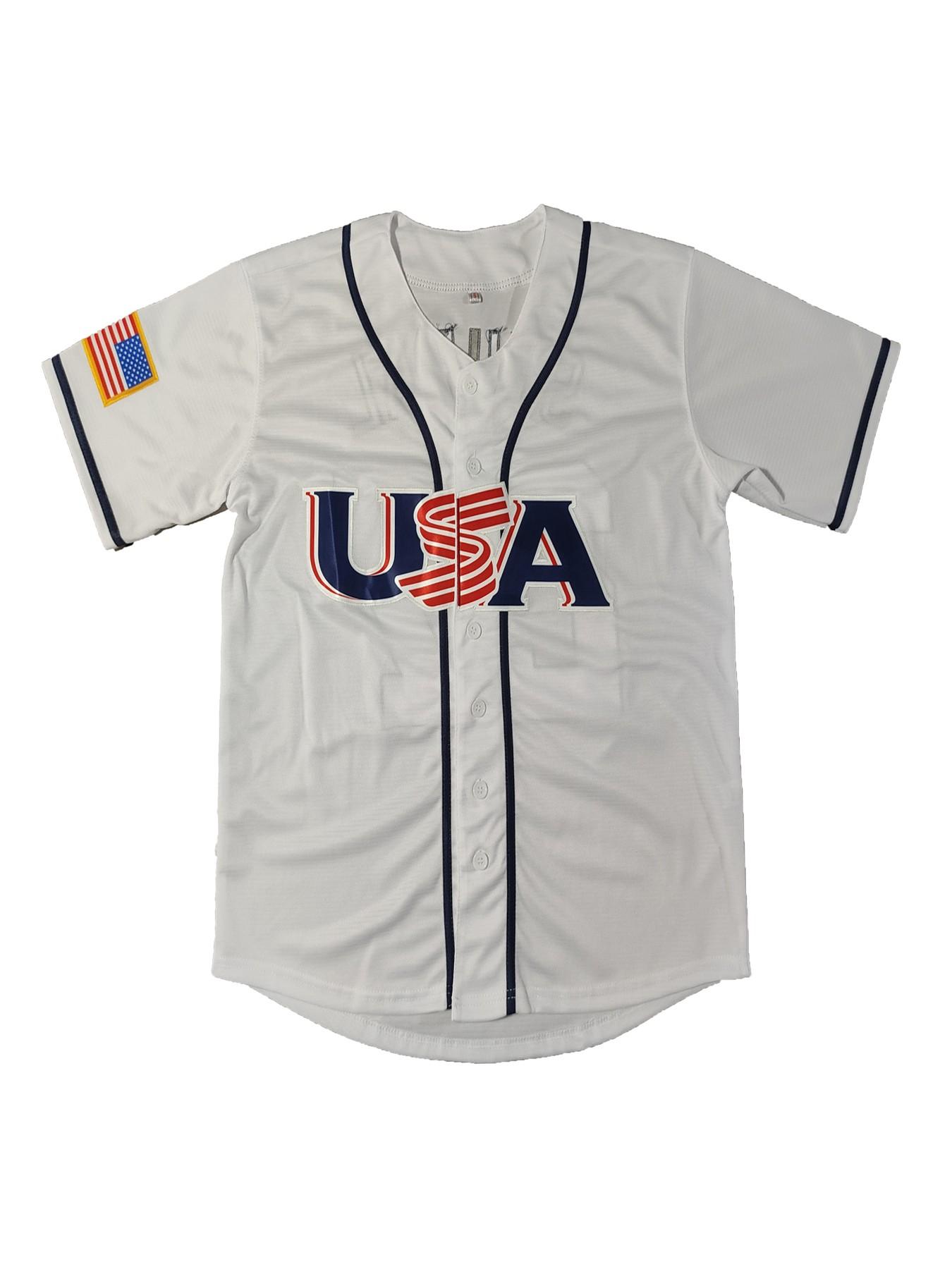 Baseball Jersey World Series Usa Number 99 Embroidered, Casual Loose-Fit Quick-Dry Sports Shirt, Outdoor Activity Apparel