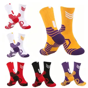 Women's 9-Pair Absorbent Mid-Calf Sock Sets, Casual Sport Towel Bottom Socks with Wear-Resistant, Anti-Slip Soles for Basketball