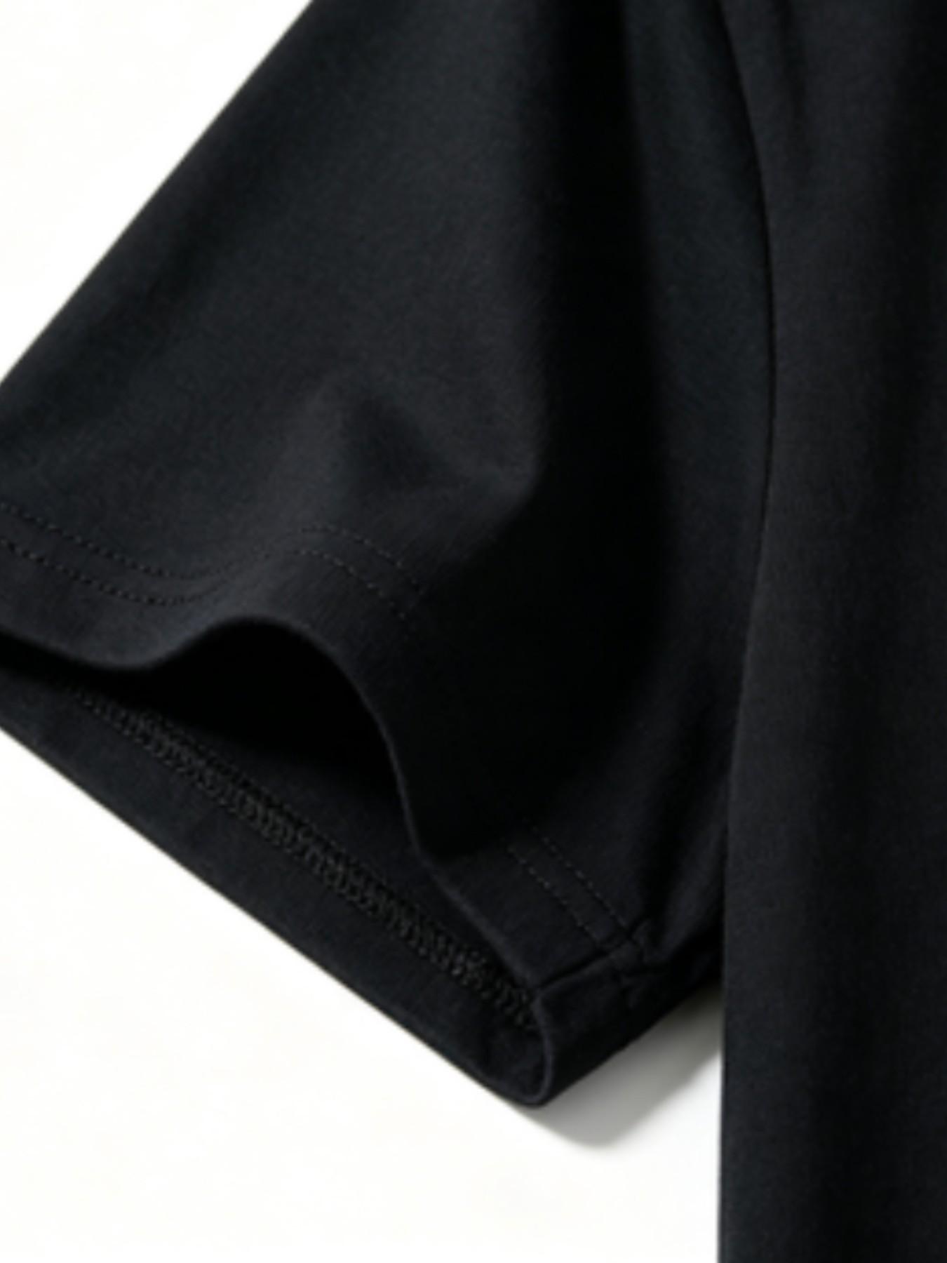 Gallery Dept. Letter Print Short Sleeve T-Shirt, High Street Fashion, Left Chest Simple Logo Design, Men's Daily Wear