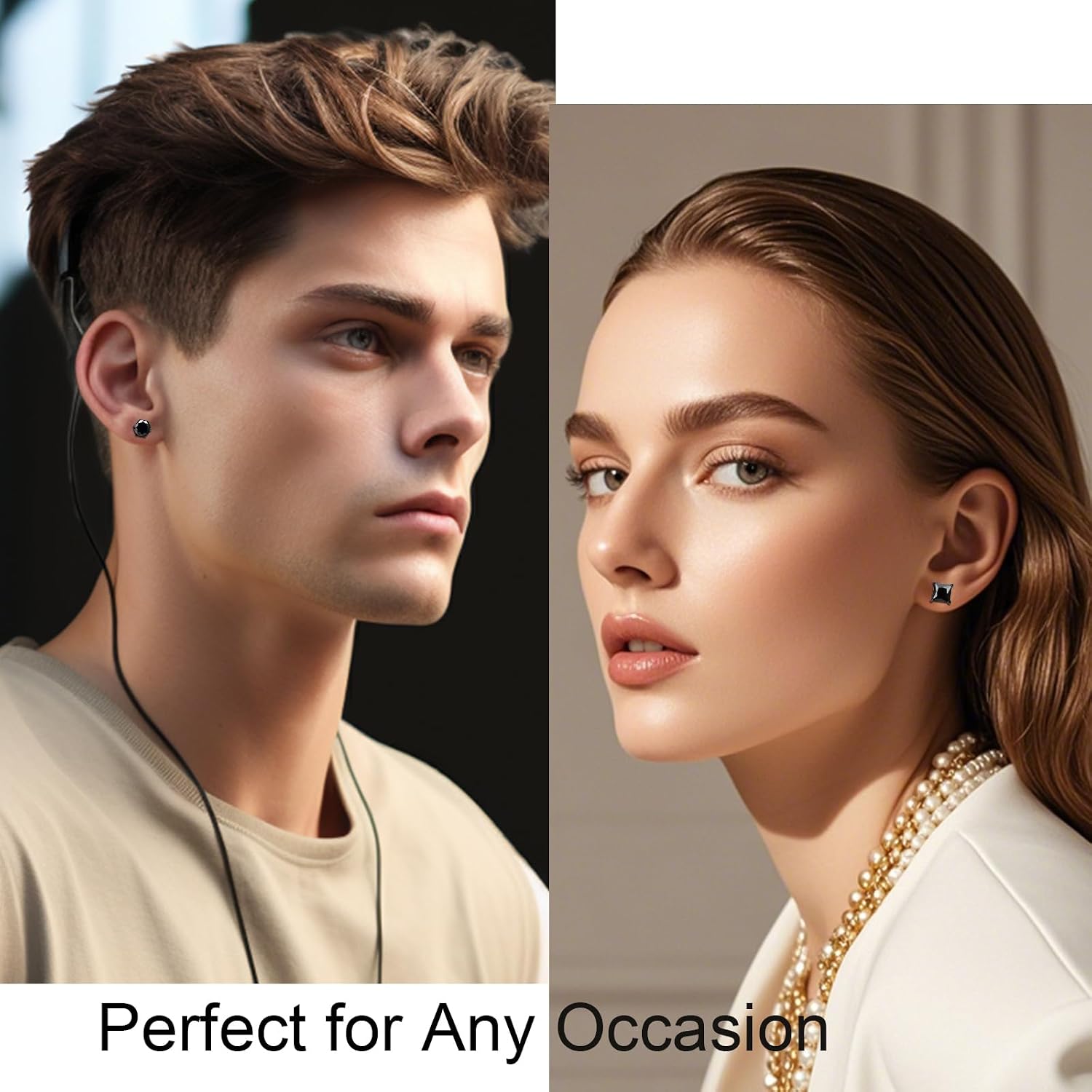 12/18 Pcs Mens Earrings Black Earrings for Men Stainless Steel Earrings   Stud Hoop Punk Earrings Set