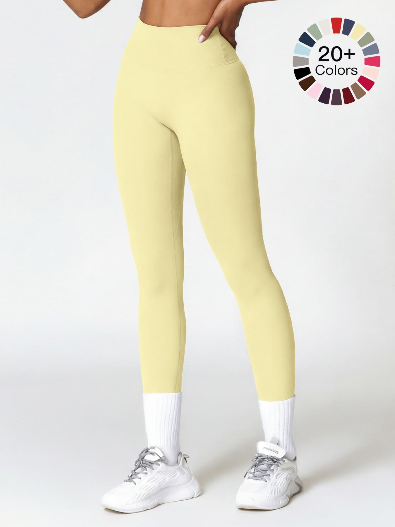 Women's High Waisted Sports Leggings, Solid Color Skinny Pants, High Stretch Yoga Leggings, Ladies Sportswear for Indoor Outdoor Wear, Yoga Pants Women